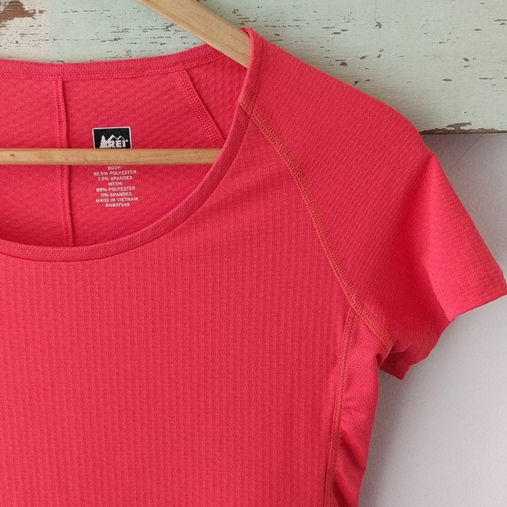 REI I Orange Short-Sleeve Stretchy Athletic Crew Neck Shirt Top, XS